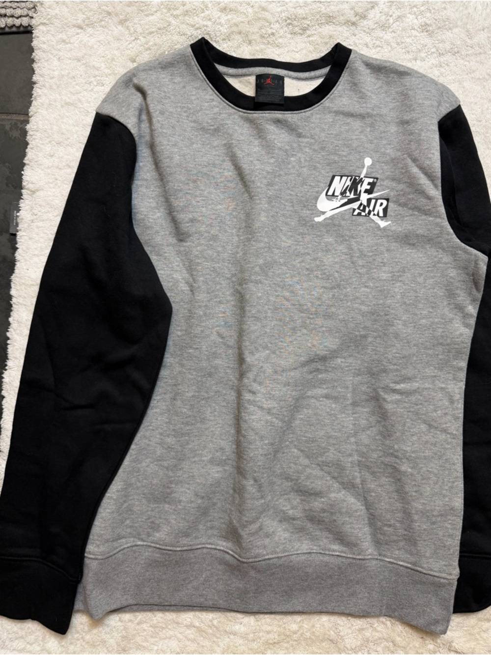 Jordan Men’s Gray and Black Crewneck Sweatshirt